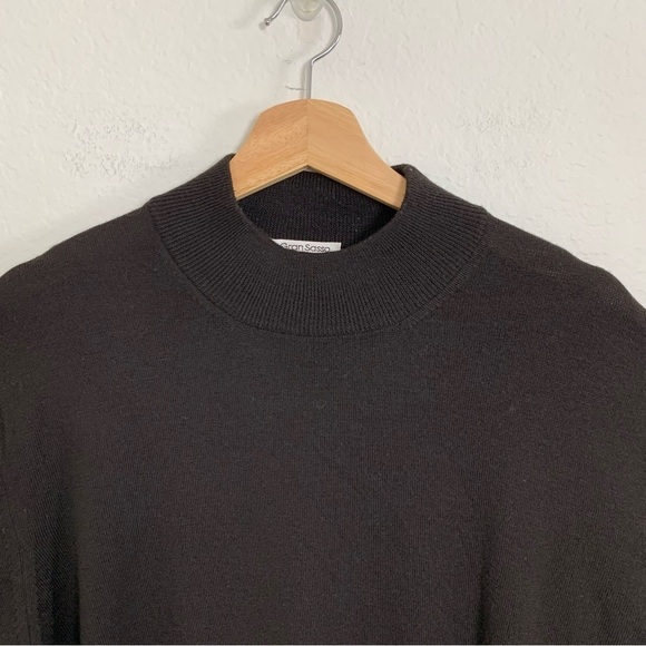 Gran Sasso Garys Virgin Wool Pullover Mock Neck Sweater Mens 2XL Dark Brown - Picture 10 of 11
